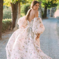 Monique Lhuillier floral wedding dress