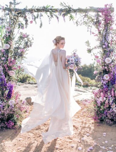 Lavender & Lilac wedding arch by Dawn Weisberg of Tularosa Flowers,