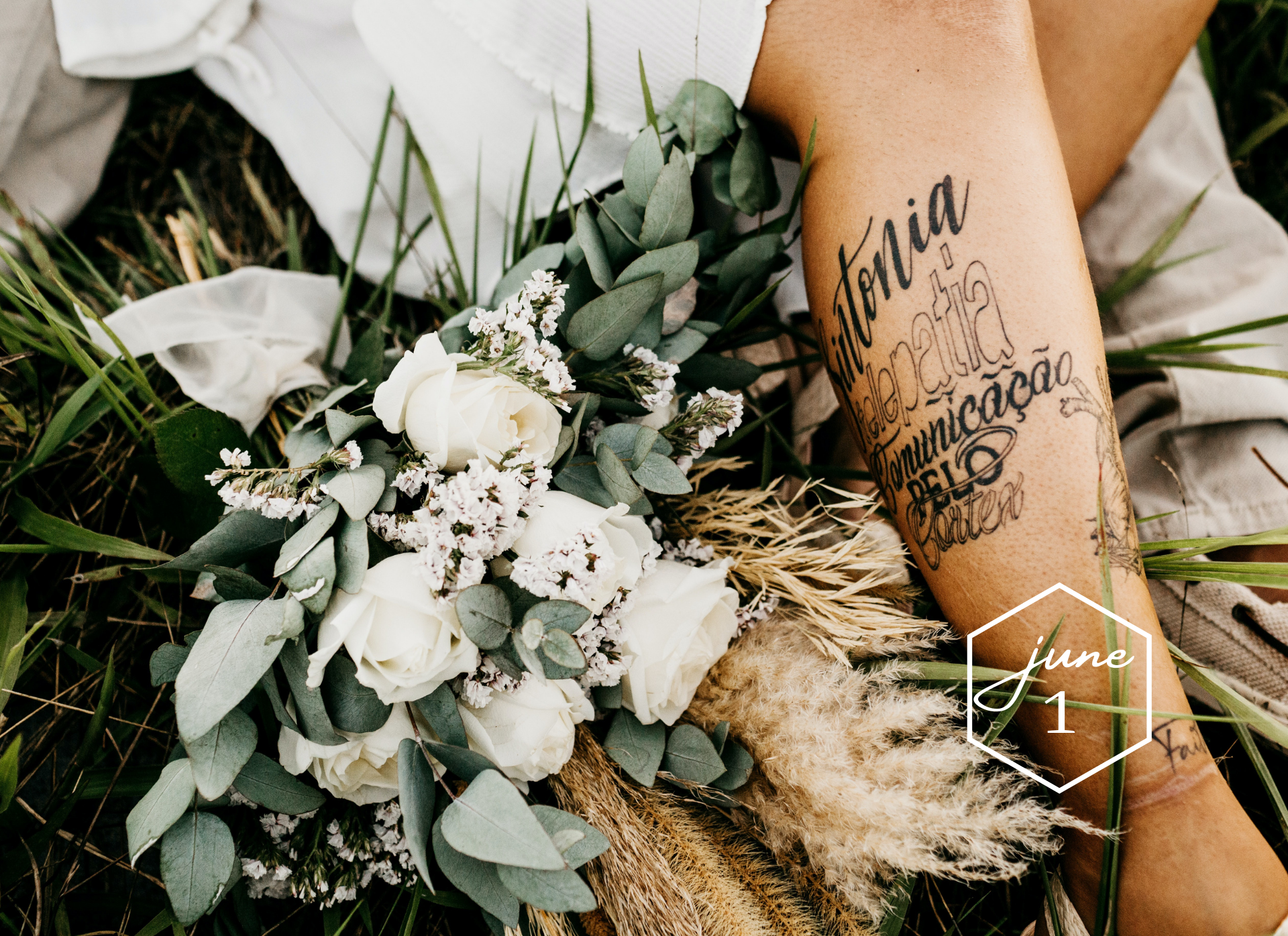 rustic wedding bouquet with eucalyptus