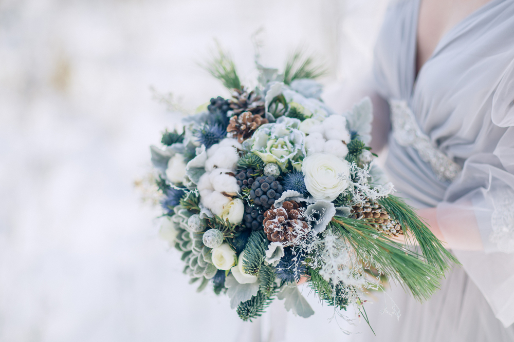 Beautiful winter bridal bouquet